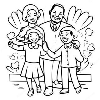 Joyful African American Family Coloring Page 33484-26802