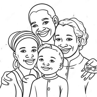 Joyful African American Family Coloring Page 33484-26803