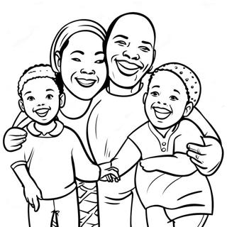 Joyful African American Family Coloring Page 33484-26804