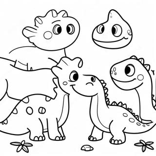 Friendly Dinosaur And Classmates Coloring Page 33504-26813