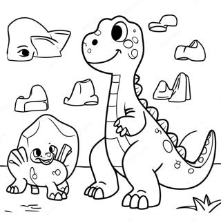 Friendly Dinosaur And Classmates Coloring Page 33504-26814