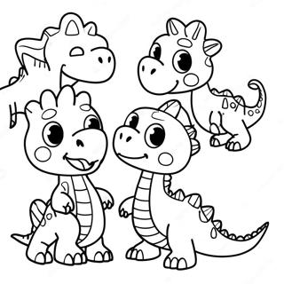 Friendly Dinosaur And Classmates Coloring Page 33504-26815