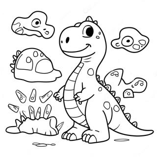 Friendly Dinosaur And Classmates Coloring Page 33504-26816