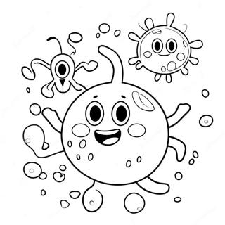 Cute Cartoon Germs Coloring Page 33554-26854