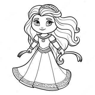 Brave Princess Merida Adventure Coloring Page 3357-2725