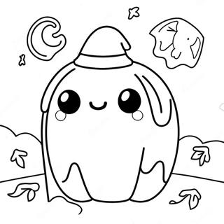 Cute Halloween Squishmallow Ghost Coloring Page 33584-26881