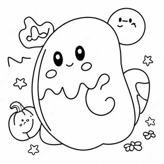 Cute Halloween Squishmallow Ghost Coloring Page 33584-26884