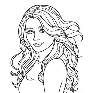 Realistic Long Hair Coloring Page 33603-26894