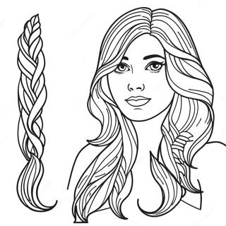 Realistic Long Hair Coloring Page 33603-26895