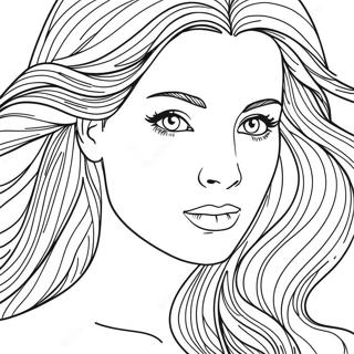 Realistic Long Hair Coloring Page 33603-26896