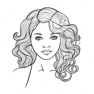 Realistic Curly Hair Coloring Page 33604-26901