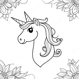 Unicorn Heart Coloring Page 33613-26899