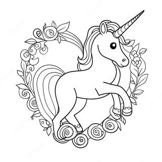 Unicorn Heart Coloring Page 33613-26900