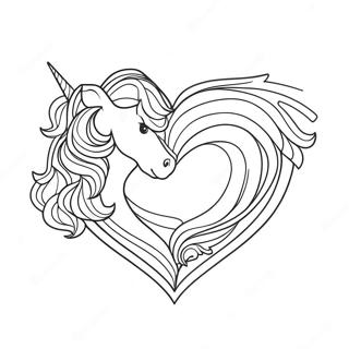 Sparkling Unicorn Heart Coloring Page 33614-26905