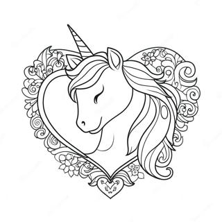 Sparkling Unicorn Heart Coloring Page 33614-26906