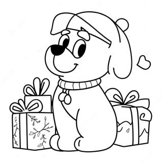 Christmas Bluey Coloring Page 3366-2730