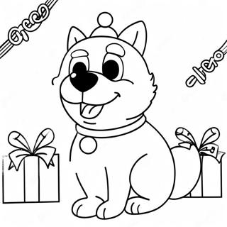 Christmas Bluey Coloring Page 3366-2732