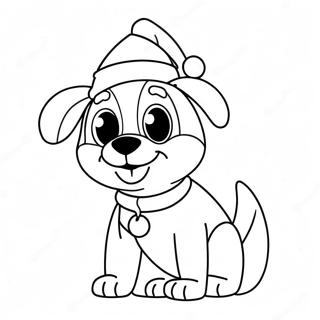 Festive Bluey With Santa Hat Coloring Page 3367-2742