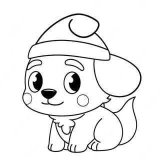 Festive Bluey With Santa Hat Coloring Page 3367-2743