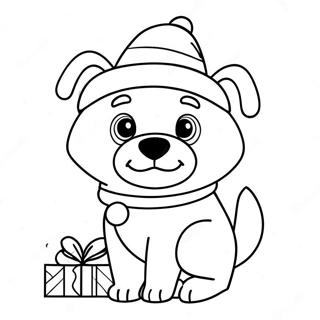 Festive Bluey With Santa Hat Coloring Page 3367-2744