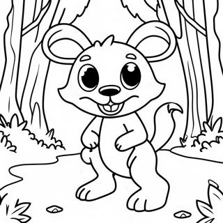 Mangle In A Spooky Forest Coloring Page 33714-26981