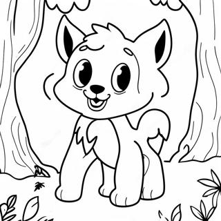 Mangle In A Spooky Forest Coloring Page 33714-26984