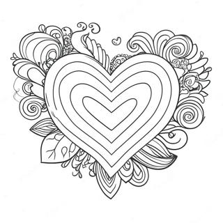 Rainbow Heart Coloring Pages