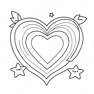 Rainbow Heart Coloring Pages