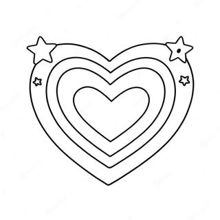 Colorful Rainbow Heart With Stars Coloring Page 33724-26992