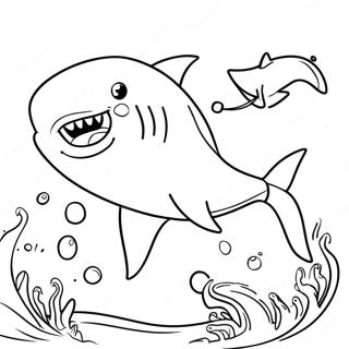 Shark Dog Swimming In Ocean Coloring Page 33783-27033