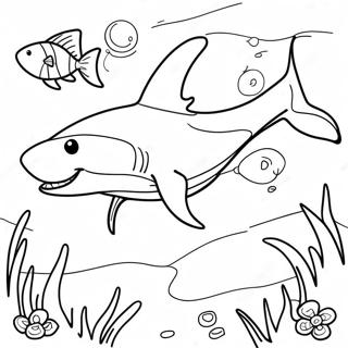 Shark Dog Swimming In Ocean Coloring Page 33783-27034