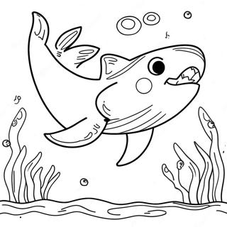 Shark Dog Swimming In Ocean Coloring Page 33783-27036