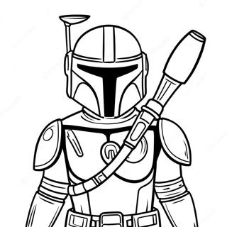 Cute Mandalorian Character Coloring Page 33814-27069