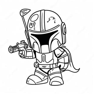 Cute Mandalorian Character Coloring Page 33814-27070