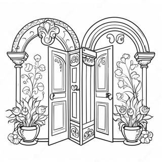 Colorful Fantasy Doors Coloring Page 33823-27066