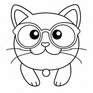 Silly Cat With Big Glasses Coloring Page 33834-27084