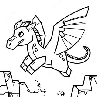 Minecraft Ender Dragon Flying Coloring Page 33853-27095