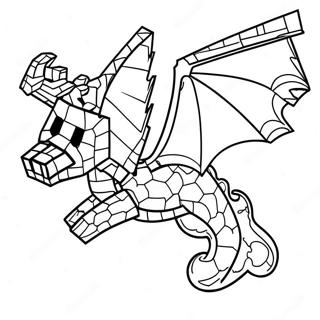 Minecraft Ender Dragon Flying Coloring Page 33853-27096