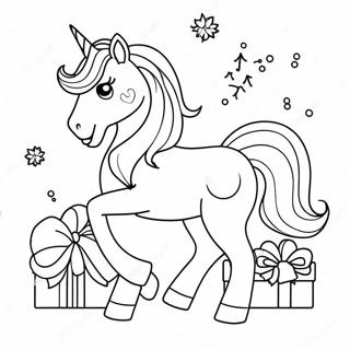 Unicorn Christmas Coloring Pages