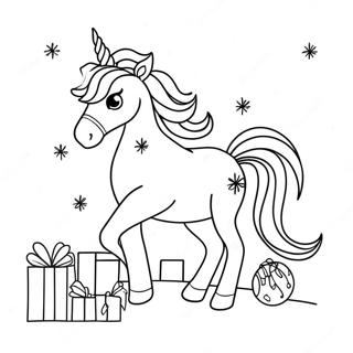 Unicorn Christmas Coloring Page 3386-2746