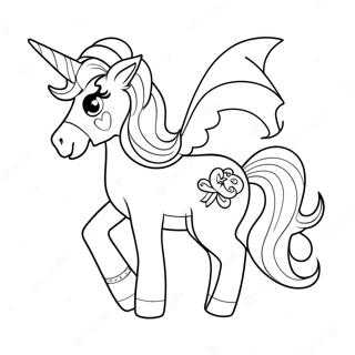 Sparkly Unicorn With Santa Hat Coloring Page 3387-2751