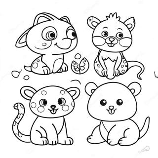 Colorful Polka Dot Animals Coloring Page 33894-27130