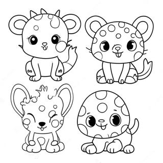 Colorful Polka Dot Animals Coloring Page 33894-27131