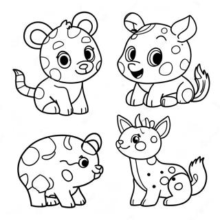 Colorful Polka Dot Animals Coloring Page 33894-27132