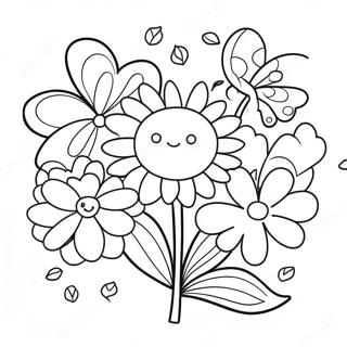 Happy Birthday Flowers Coloring Pages