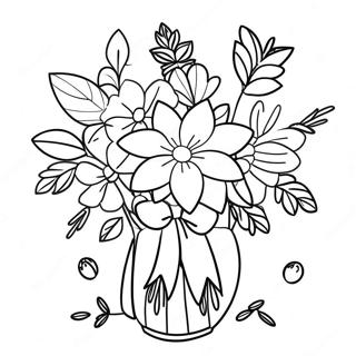 Colorful Birthday Bouquet Coloring Page 33944-27169