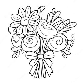 Colorful Birthday Bouquet Coloring Page 33944-27171