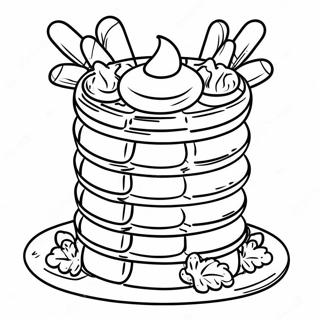 Delicious Waffle Stack Coloring Page 33954-27177