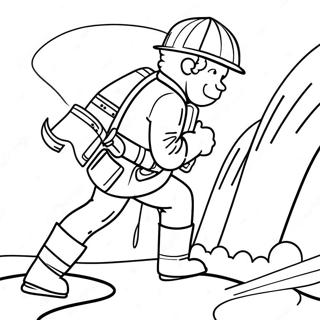 Brave Firefighter In Action Coloring Page 33974-27195