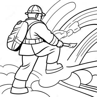 Brave Firefighter In Action Coloring Page 33974-27196